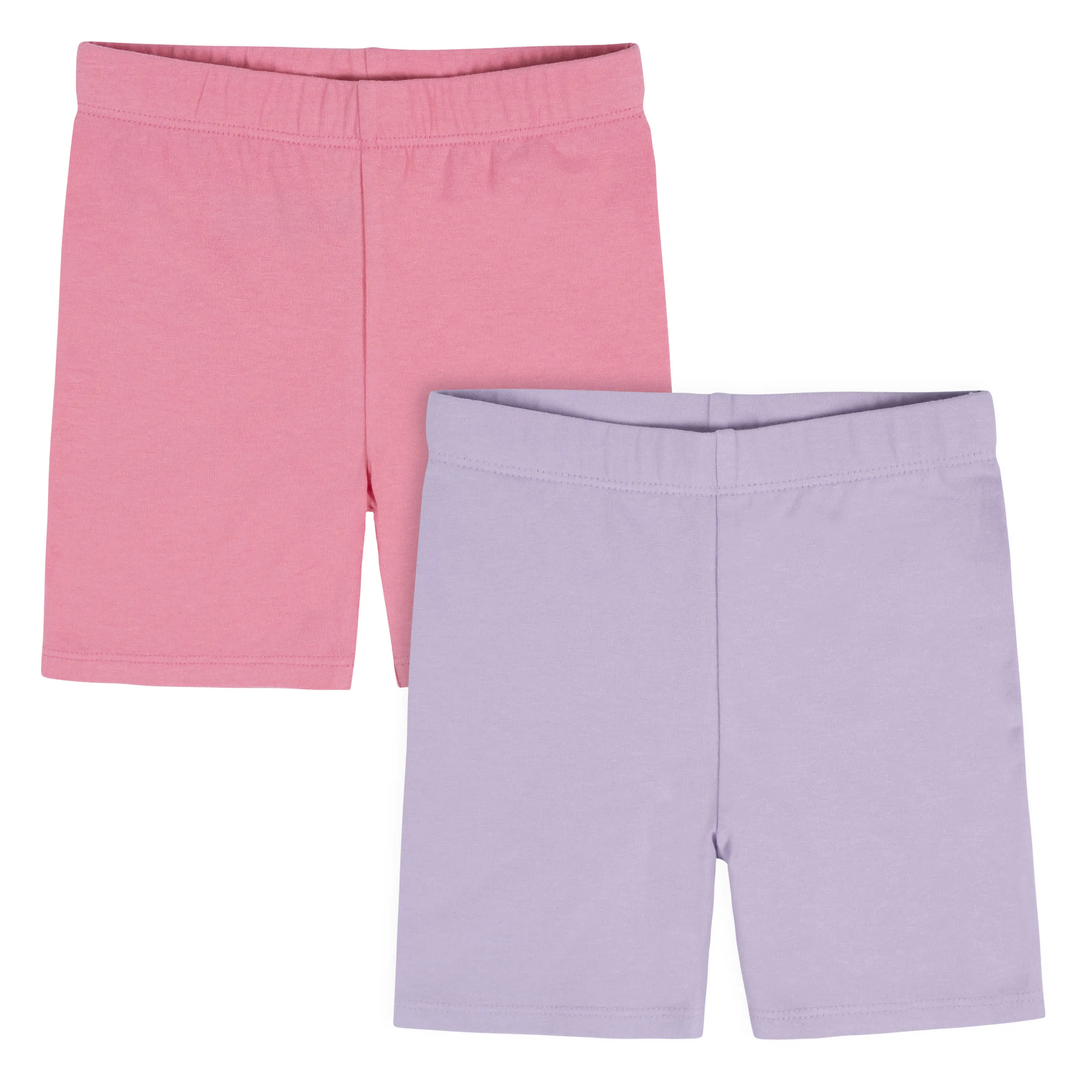 2-Pack Infant & Toddler Girls Pink & Purple Pull-On Bike Shorts