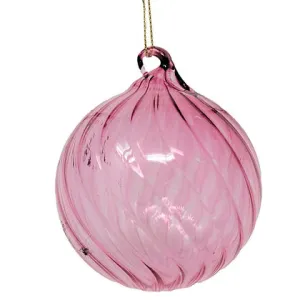 4" Glass Ball Ornament Pink