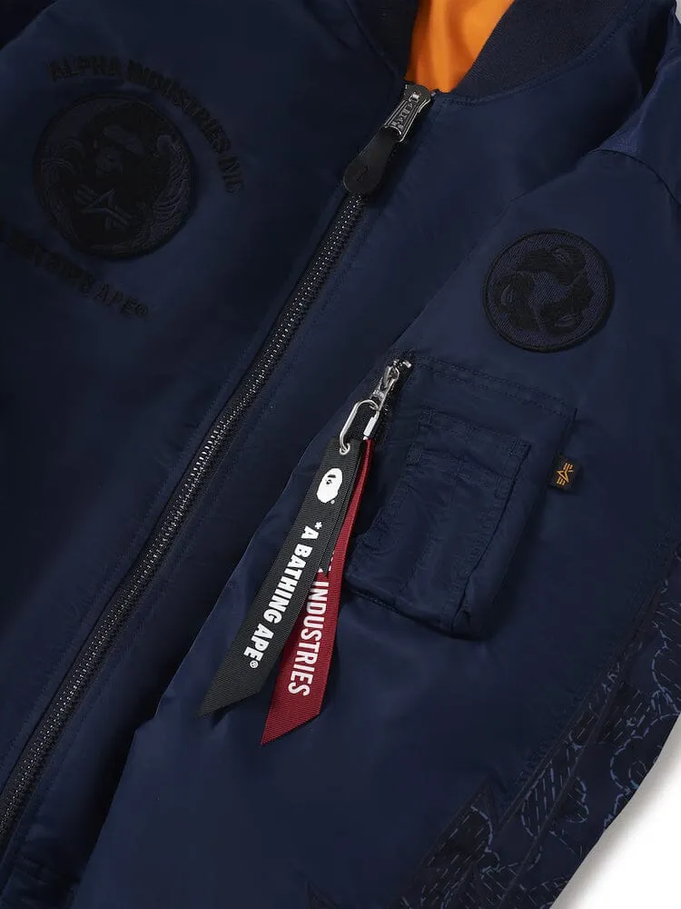 ALPHA X BAPE MA-1 BOMBER JACKET