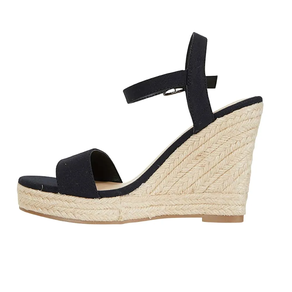 Amato Espadrille in Black Canvas