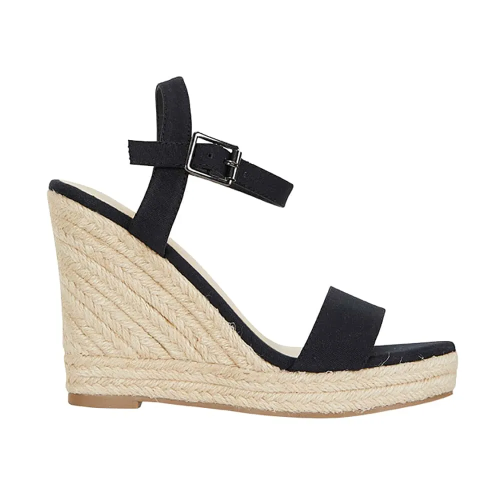 Amato Espadrille in Black Canvas