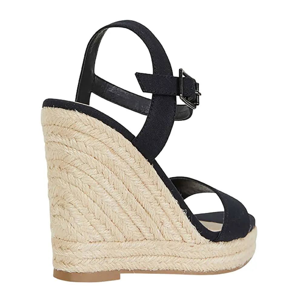 Amato Espadrille in Black Canvas