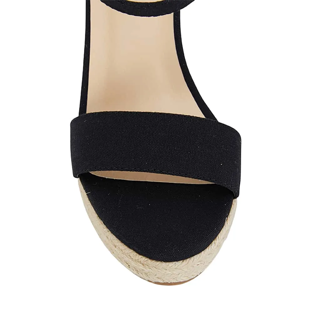 Amato Espadrille in Black Canvas