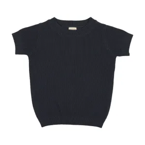 Analogie Crewneck Sweater Short Sleeve - Off Navy