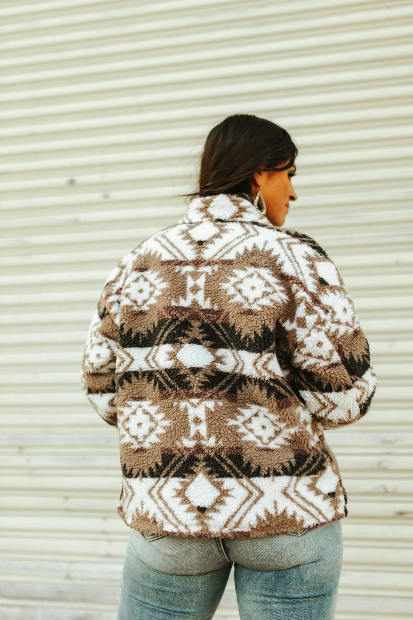 Aztec Print Teddy Jacket