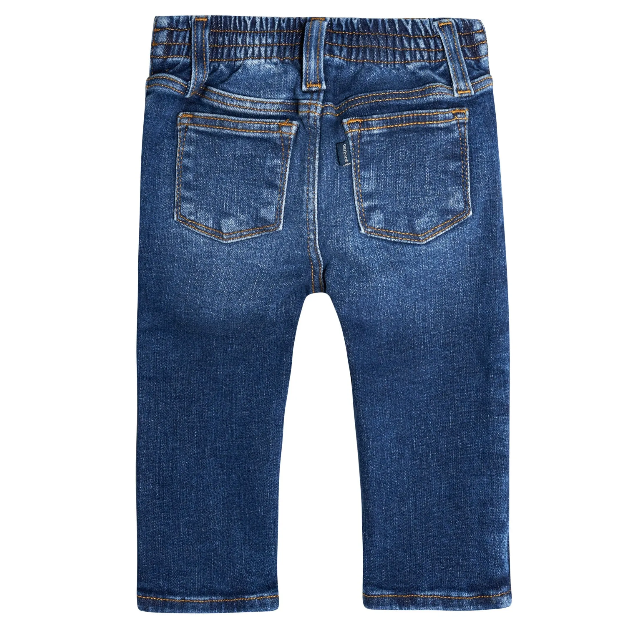 Baby Neutral Blue Straight Fit Denim Jeans With Elastic Back