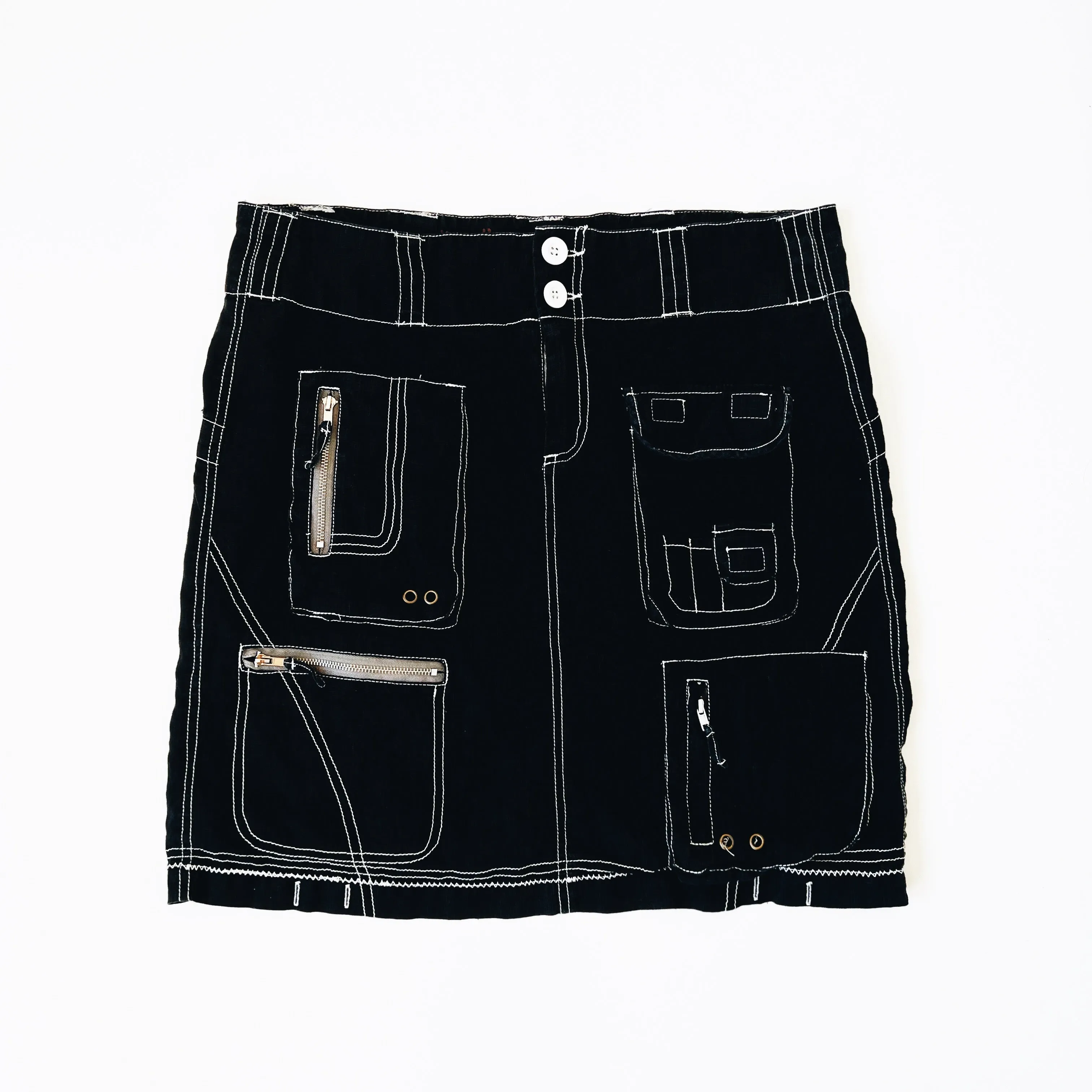 Black Cargo Skirt