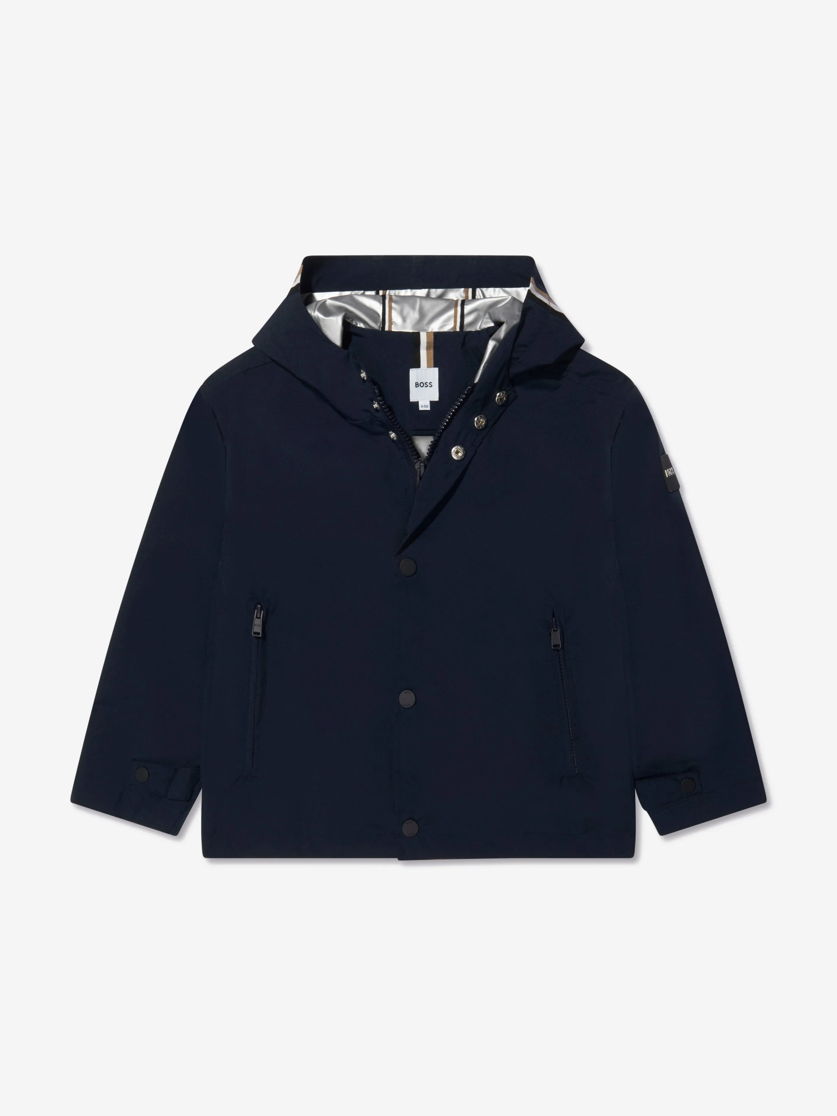 BOSS Boys Hooded Windbreaker in Navy