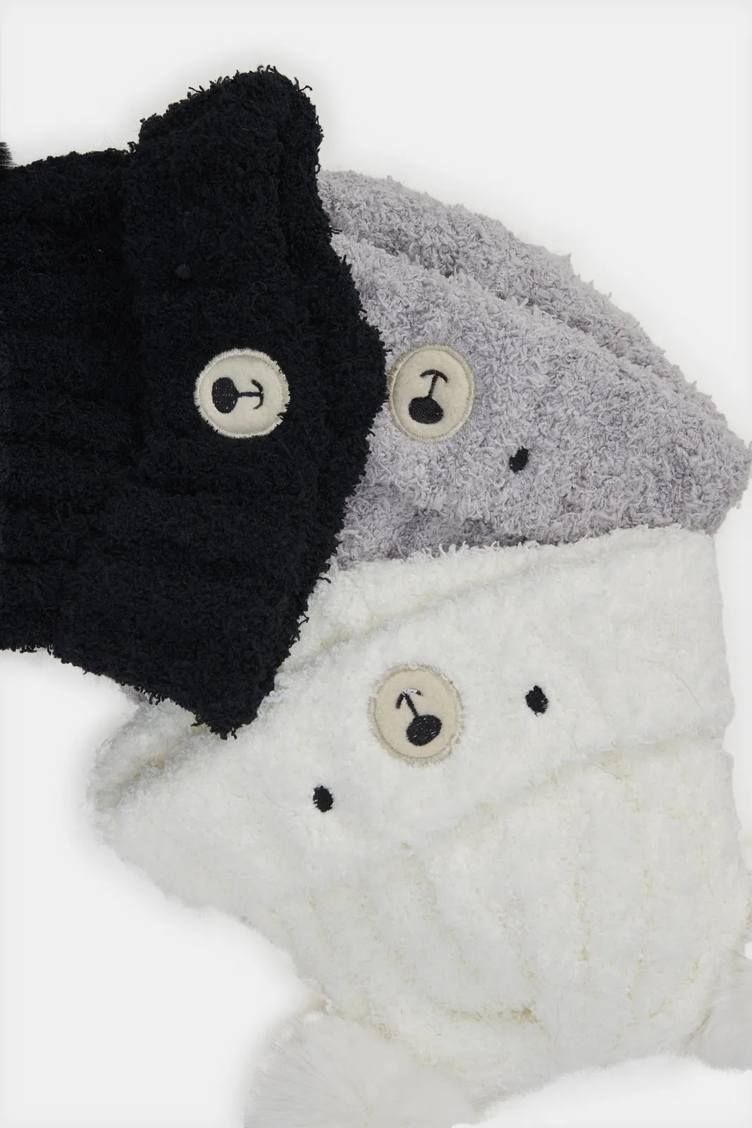 Boys Assorted Plain Knitted Cap Set (3 Piece)