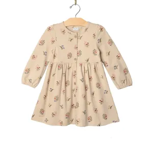 Button Down Dress- Mushrooms