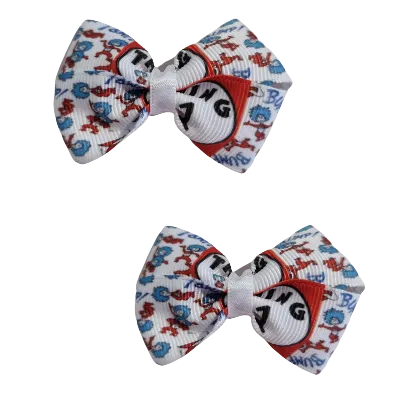 Cherish Hair Bow - Dr Seuss Thing 1 and Thing 2