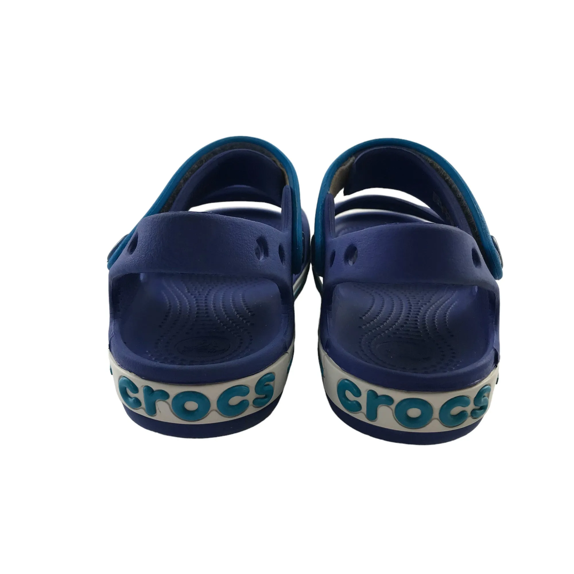 Crocs sandals shoe size 10 junior blue loop and hoop straps