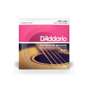 D'Addario EJ23 9-45 Super Light, Phosphor Bronze Acoustic Guitar Strings