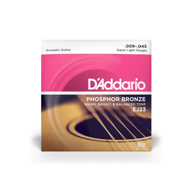 D'Addario EJ23 9-45 Super Light, Phosphor Bronze Acoustic Guitar Strings