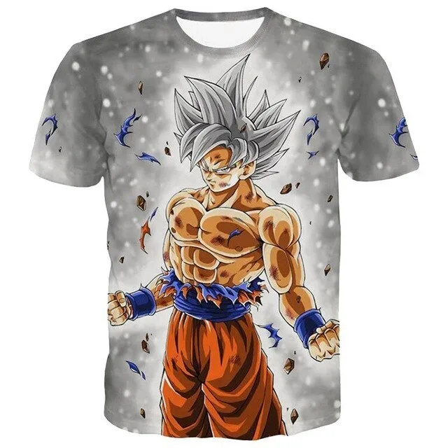 Dragon Ball Z Ultra Instinct God Son Goku Super Saiyan Men Tshirt 3D Printed Summer O-Neck Daily Casual Funny T shirt Plus Size