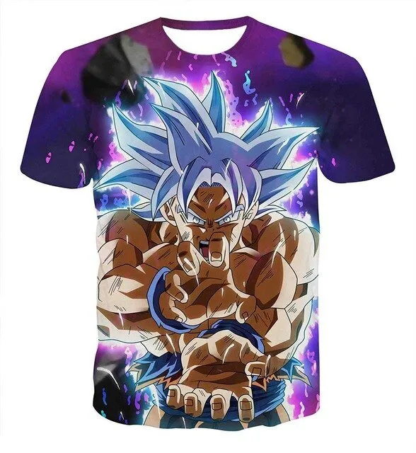 Dragon Ball Z Ultra Instinct God Son Goku Super Saiyan Men Tshirt 3D Printed Summer O-Neck Daily Casual Funny T shirt Plus Size