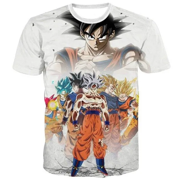 Dragon Ball Z Ultra Instinct God Son Goku Super Saiyan Men Tshirt 3D Printed Summer O-Neck Daily Casual Funny T shirt Plus Size