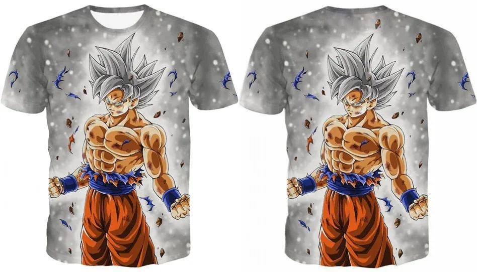 Dragon Ball Z Ultra Instinct God Son Goku Super Saiyan Men Tshirt 3D Printed Summer O-Neck Daily Casual Funny T shirt Plus Size