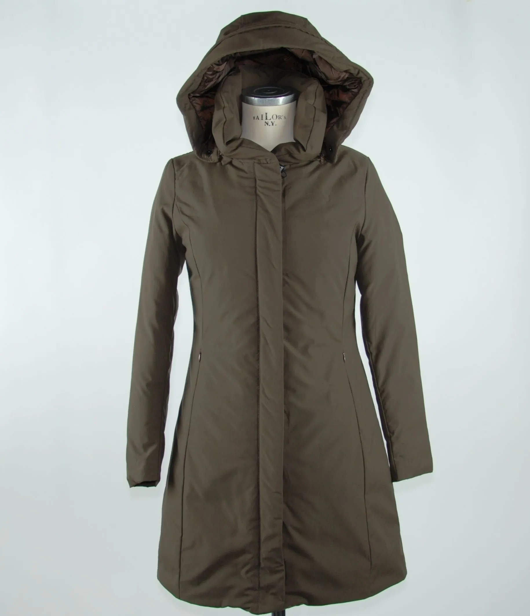 Elegant Brown Polygon Jacket with Hood