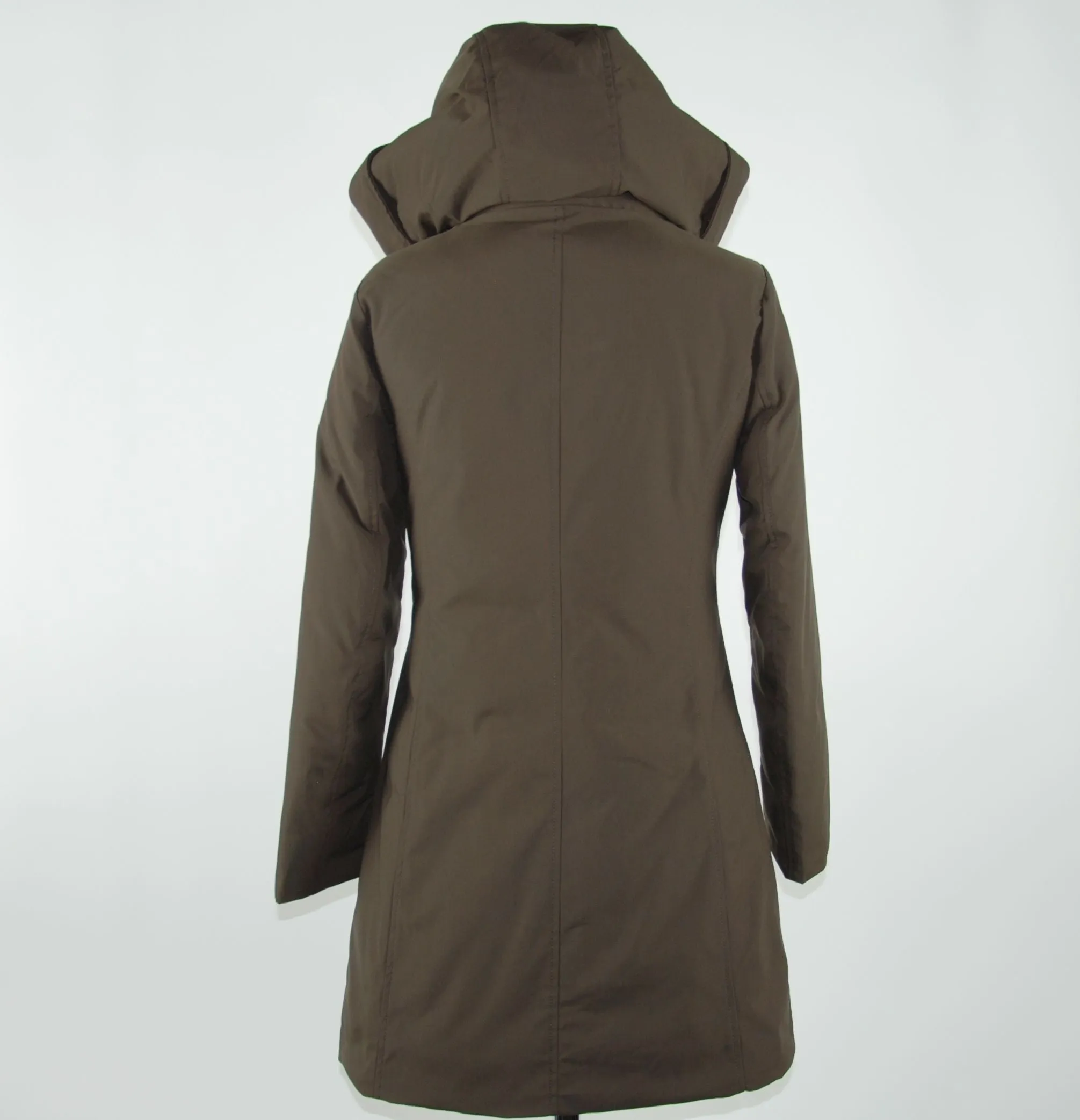 Elegant Brown Polygon Jacket with Hood