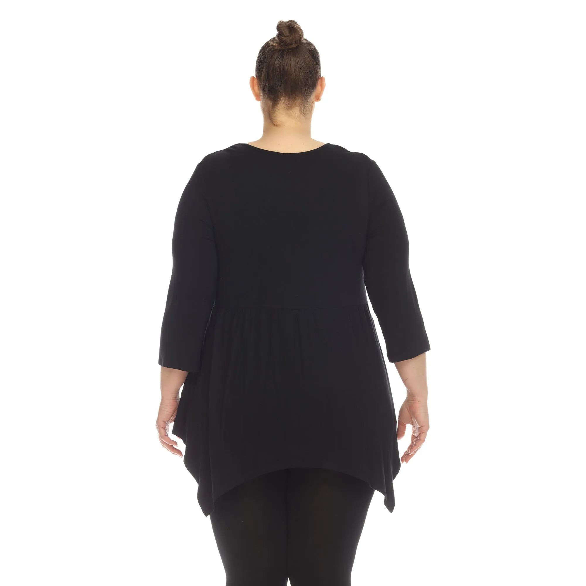 Empire Waist V-Neck Tunic Top - Plus