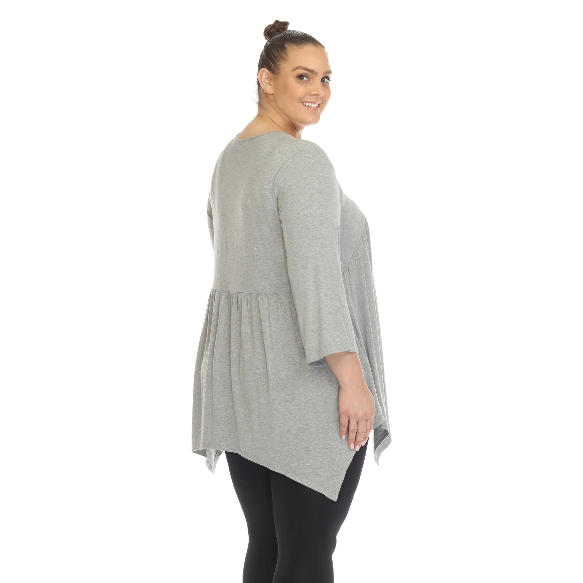 Empire Waist V-Neck Tunic Top - Plus