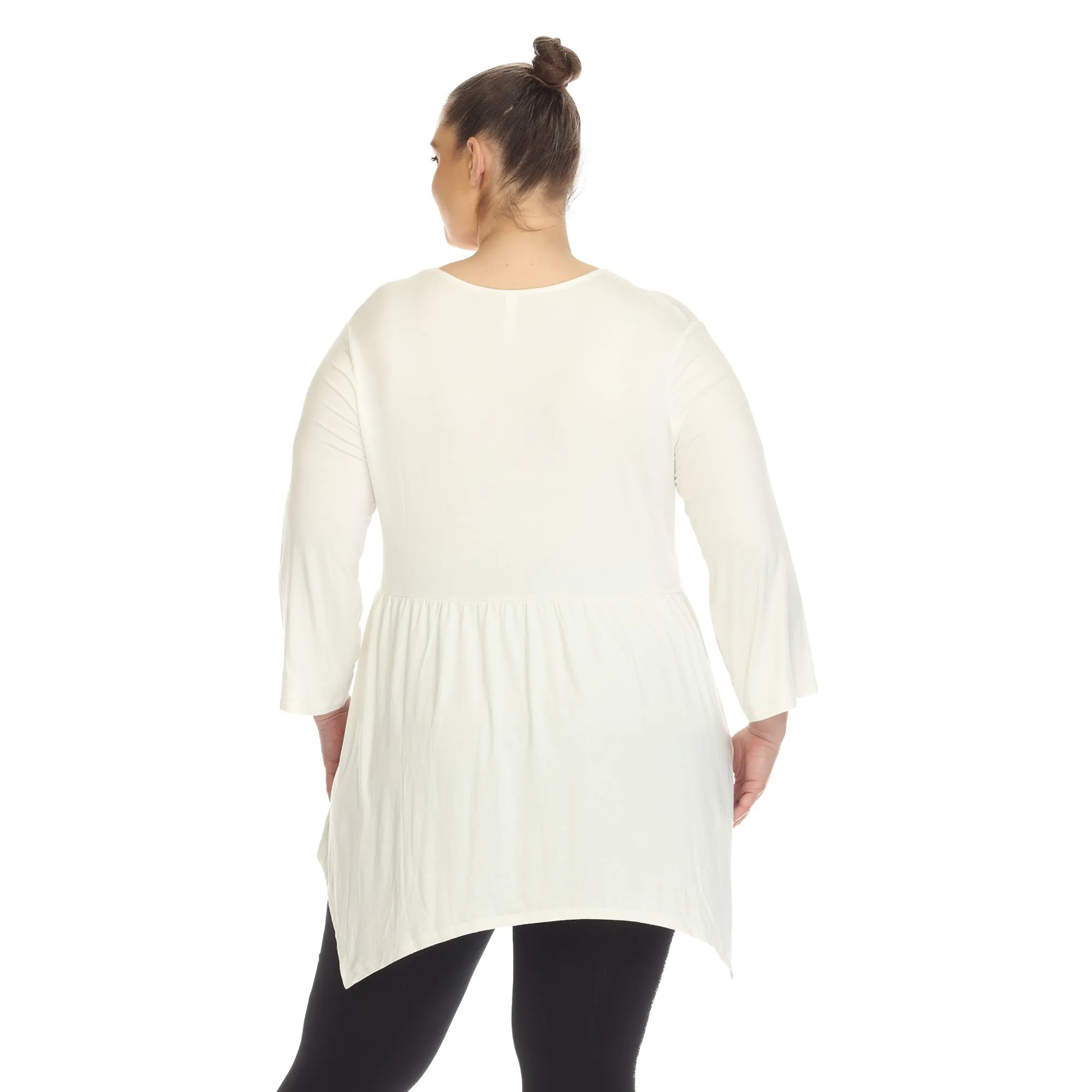 Empire Waist V-Neck Tunic Top - Plus