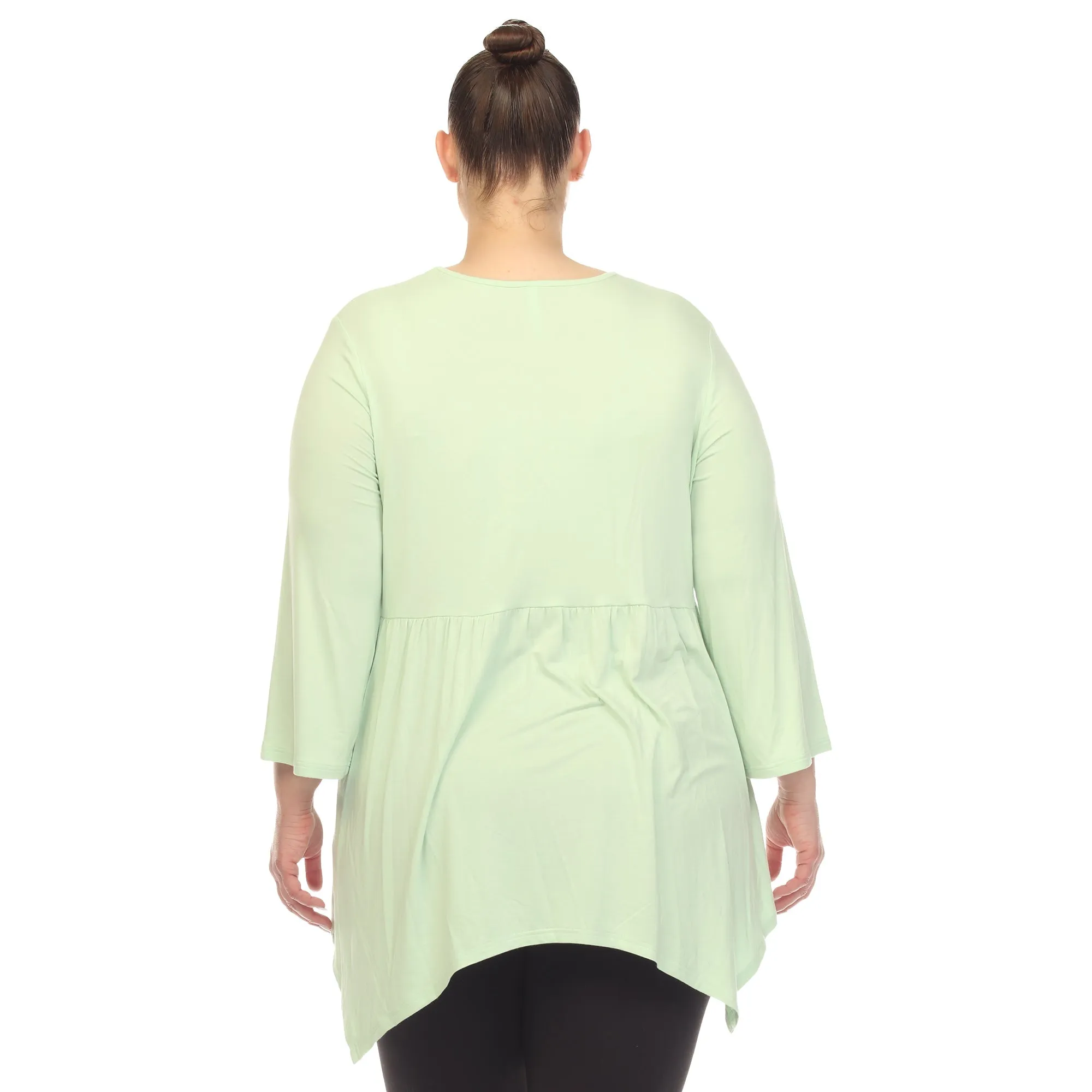 Empire Waist V-Neck Tunic Top - Plus