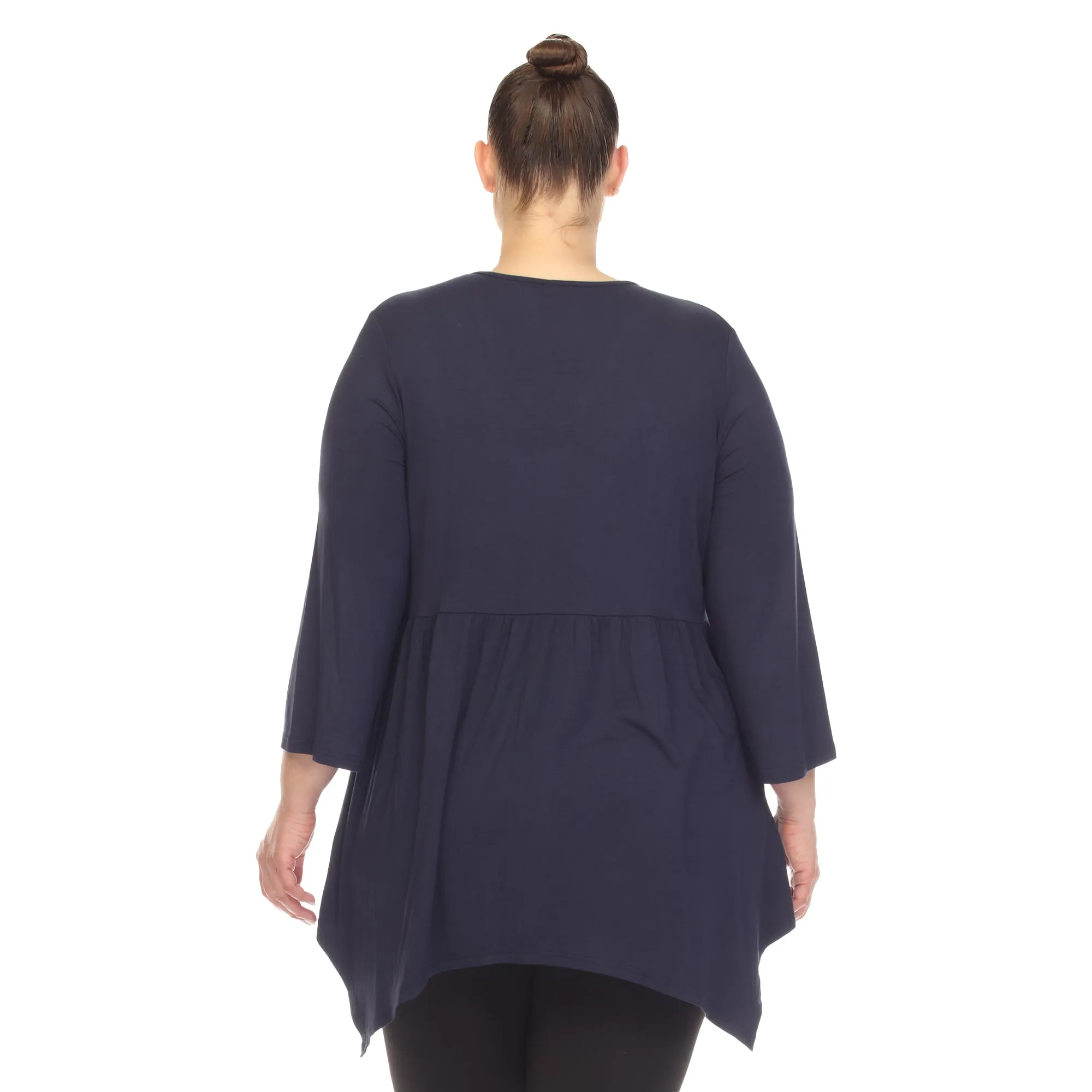 Empire Waist V-Neck Tunic Top - Plus