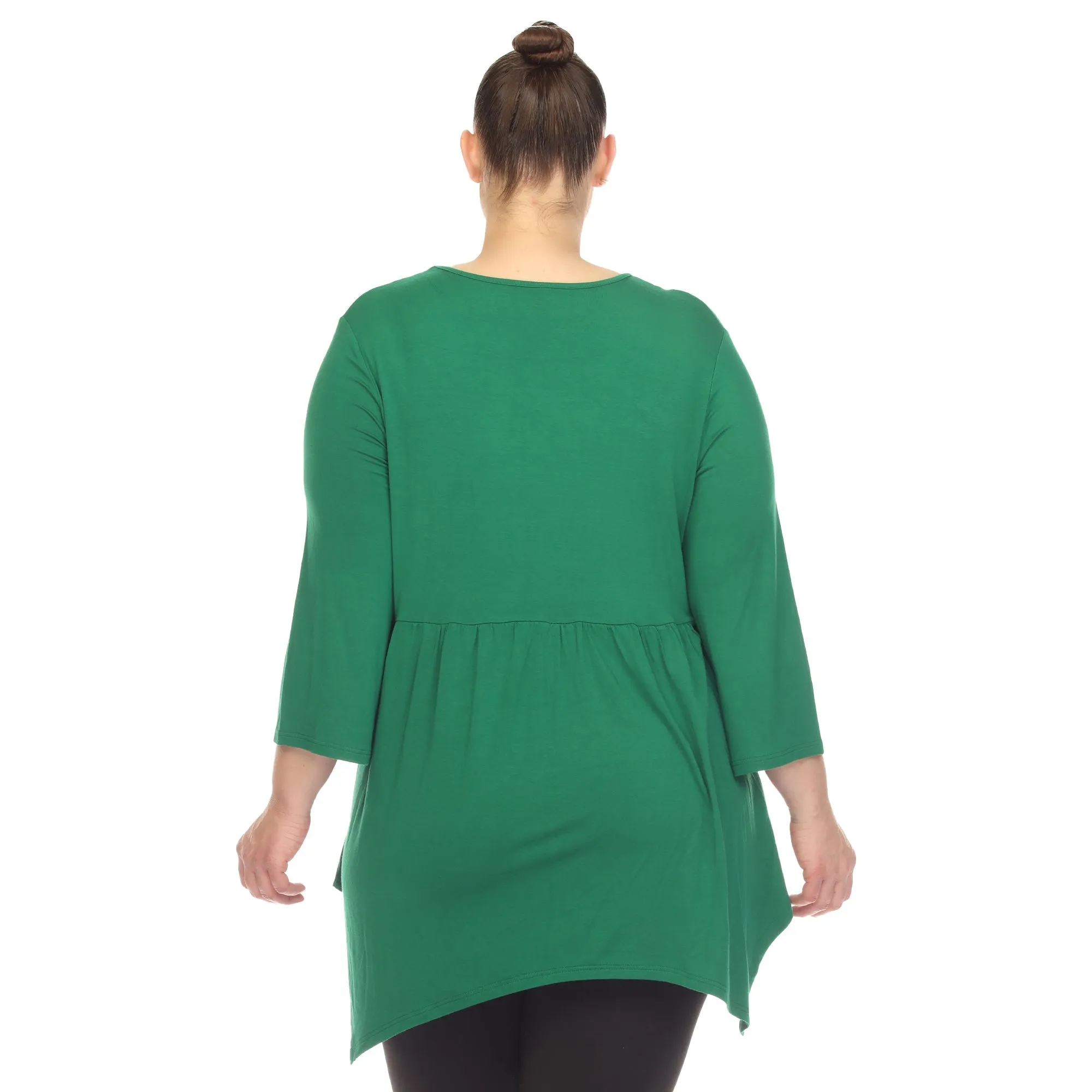 Empire Waist V-Neck Tunic Top - Plus