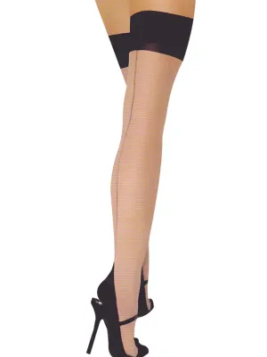 Flesh Cuban Heel Stockings - One Size