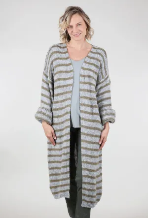 Flo Long Cardie, Gray/Moss