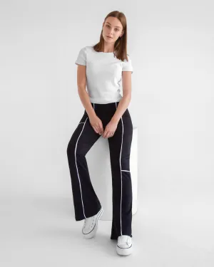 Front Striped Wide Leg Sweatpants