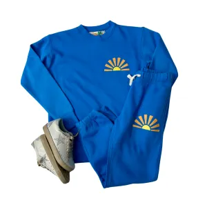 Hailey Oversized Crewneck Cobalt Sunsets