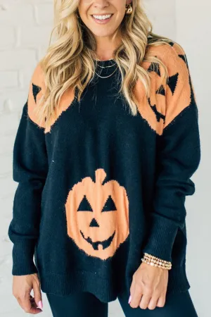 Halloween Jack O Lantern Oversized Sweater