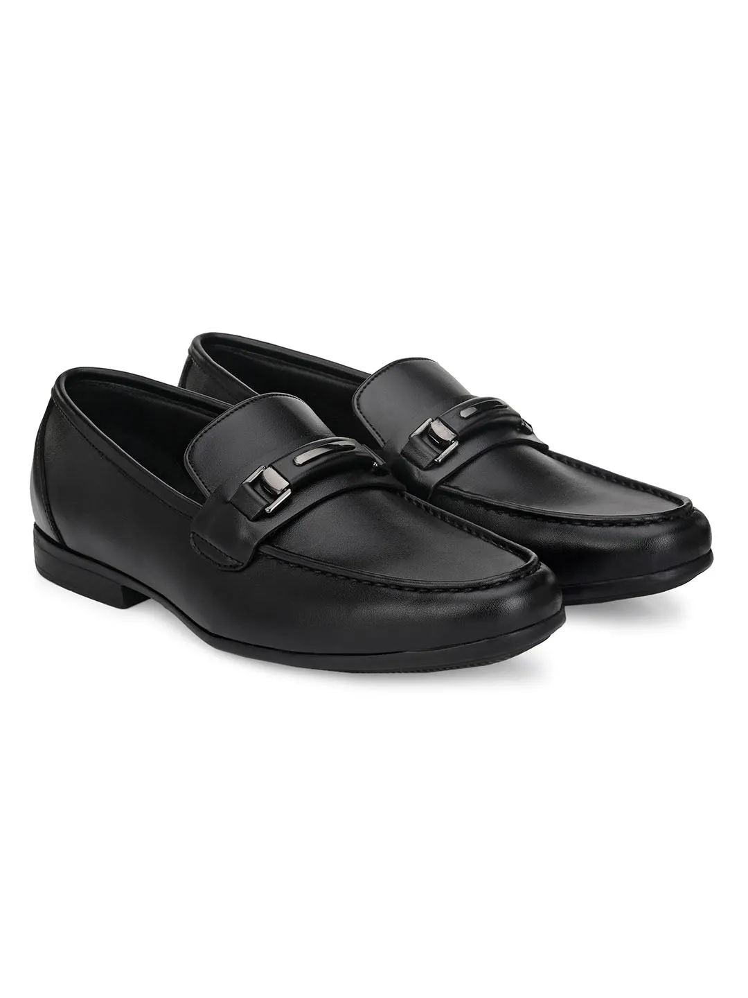 Hitz Men's Black Synthetic Slip-On Comfort Shoes