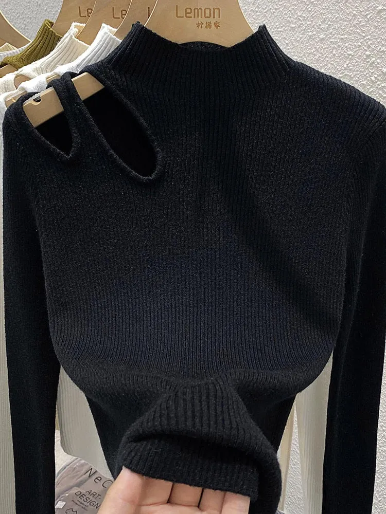 Hollow Out Knitted Jumper Pullover Sweater