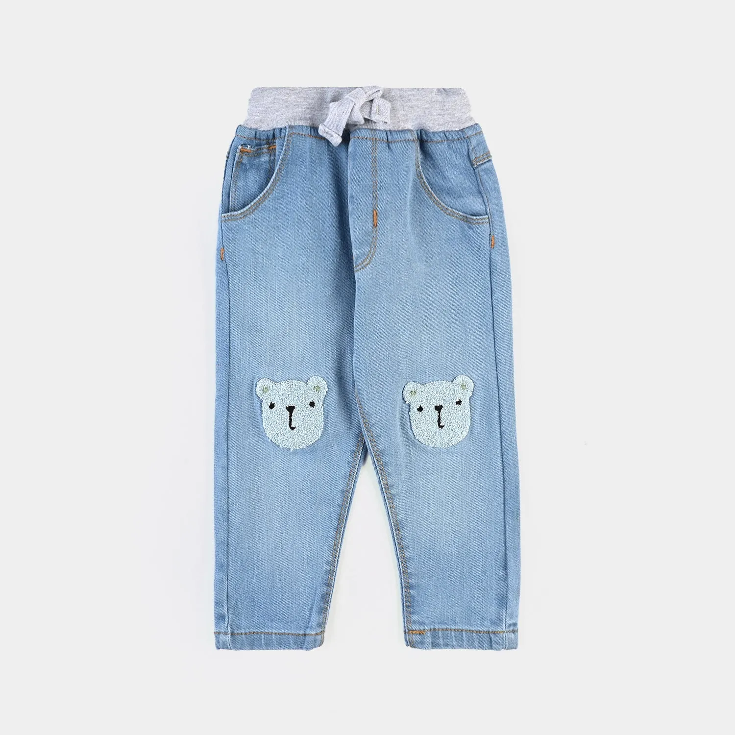 Infant Boys Denim Pant Bear-Mid Blue