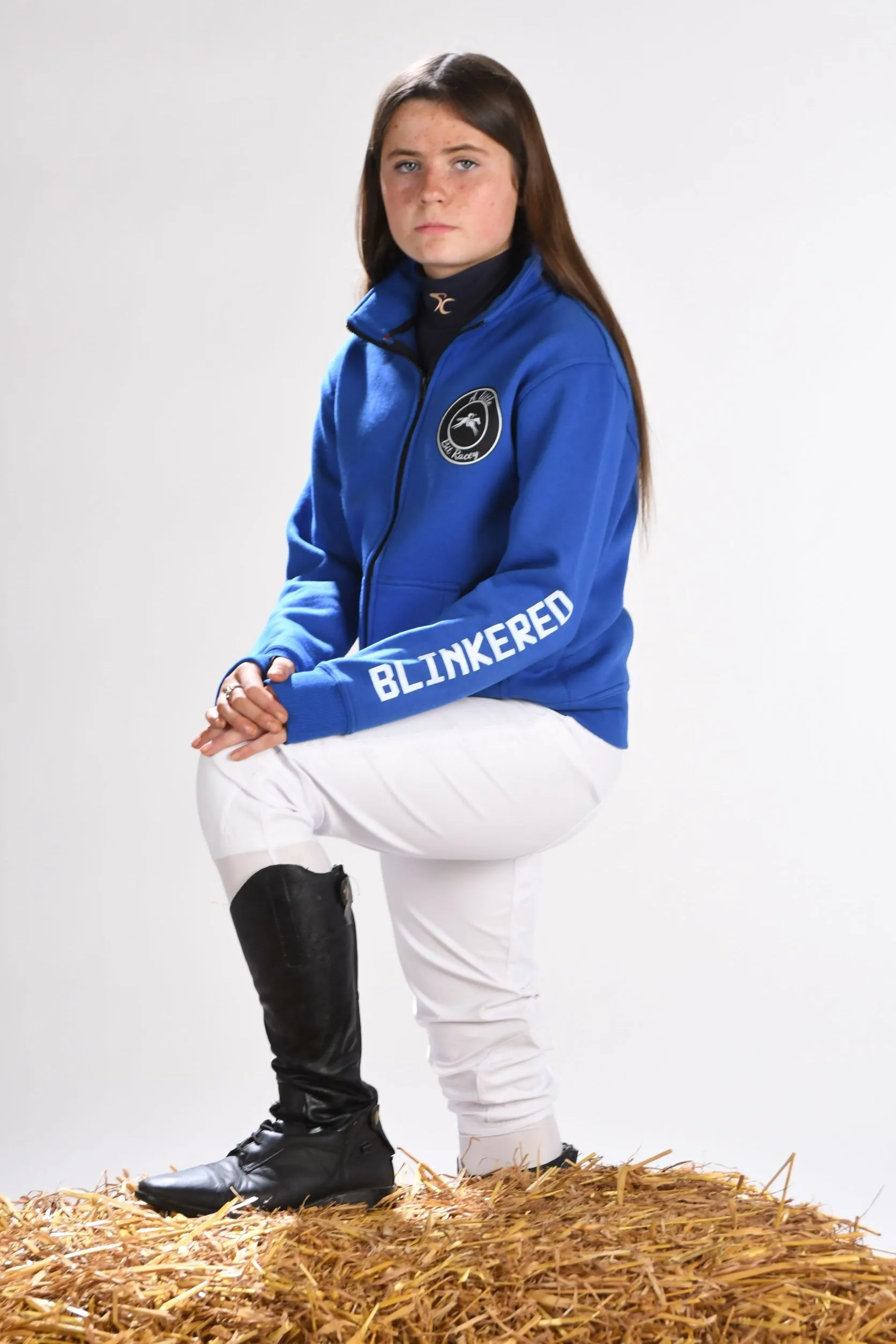 Kids Zip Up Sweatshirt  - A Little Bit Racey - Blue