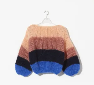 Mohair Color Block Big Sweater