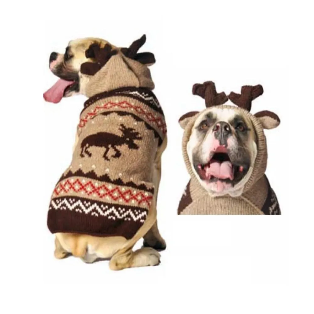 Moose Hoodie Dog Sweater