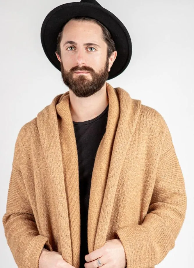 Oversized Two Pocket Cardigan - Camel