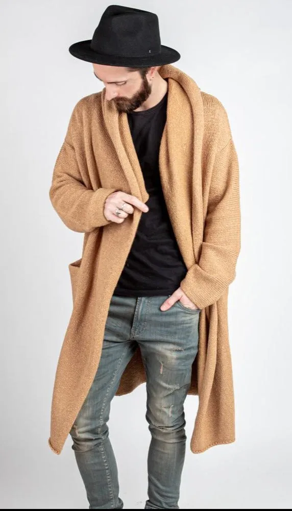 Oversized Two Pocket Cardigan - Camel