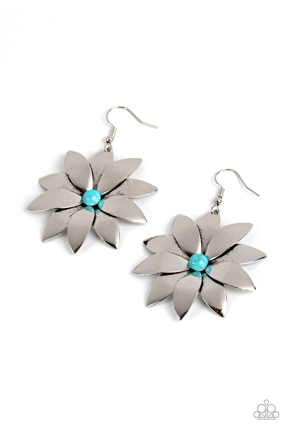 Pinwheel Prairies - Blue Earrings - Paparazzi Accessories