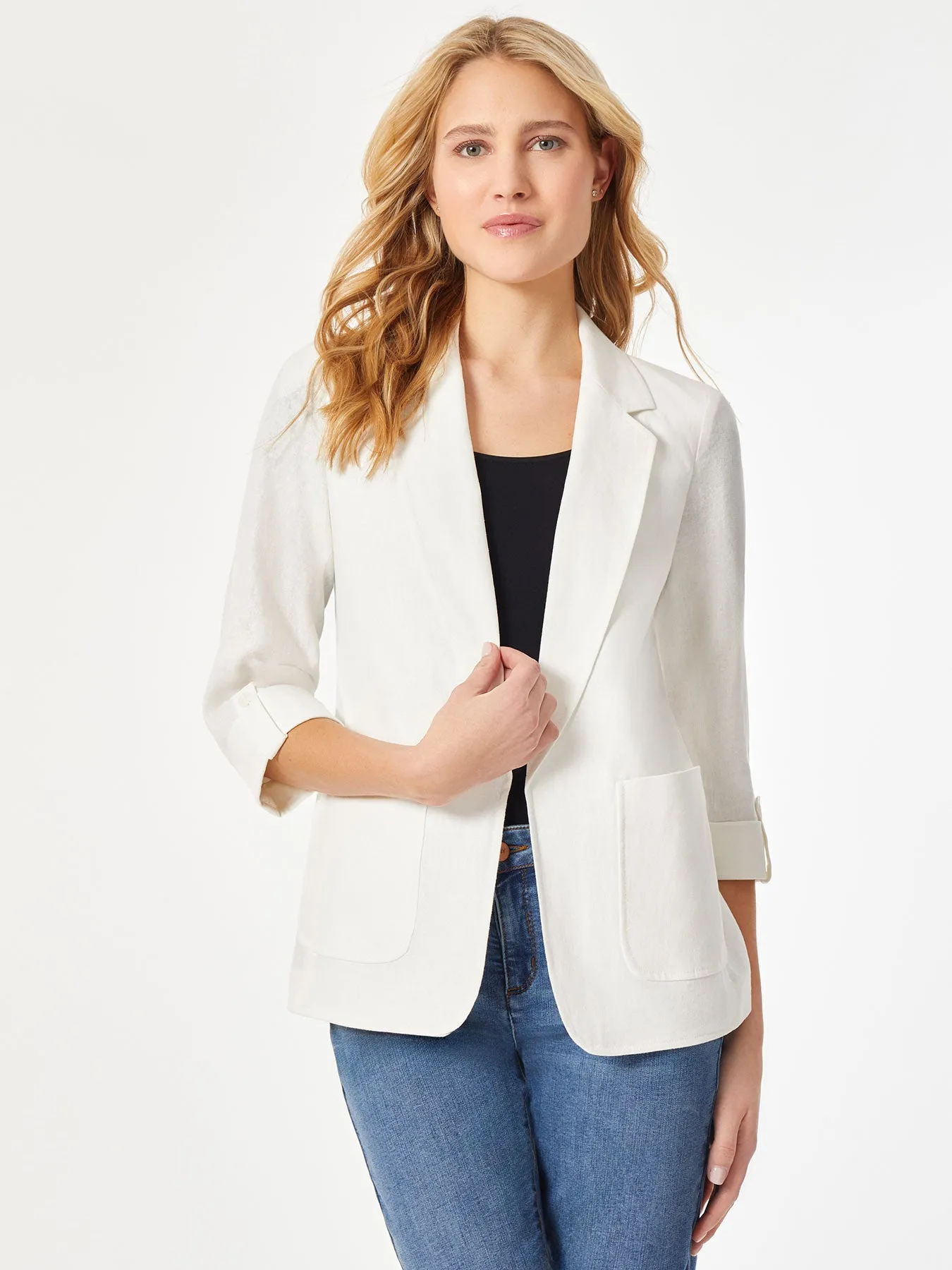 Plus Size Classic Patch Pocket Jacket