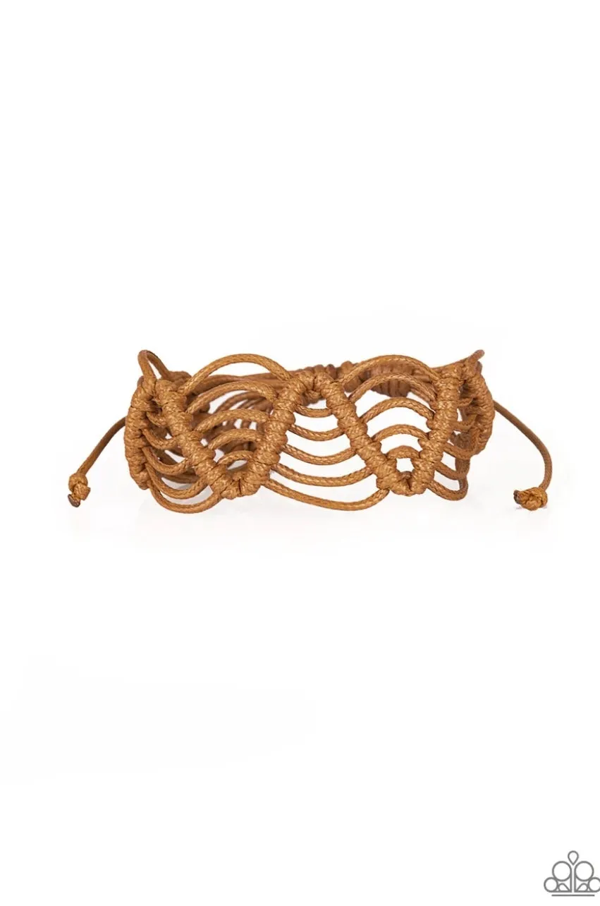 Rise To The Bait Lt. Brown Urban Bracelet - Paparazzi Accessories