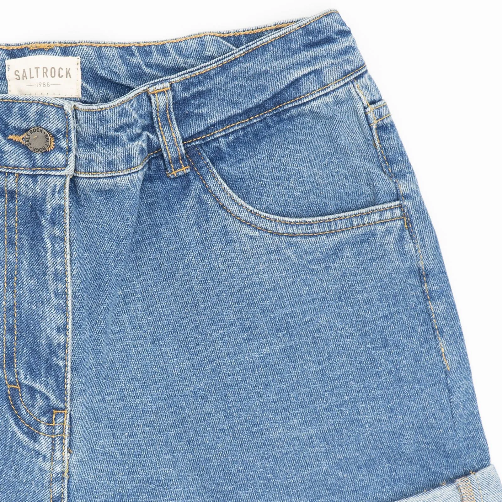 Saltrock Blue Denim High Waisted 5-Pocket Summer Shorts