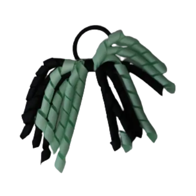 School Hair Accessories Short Curly Ponytail Streamer  Hair Tie - Pastel Green (28 colours options to pick from)