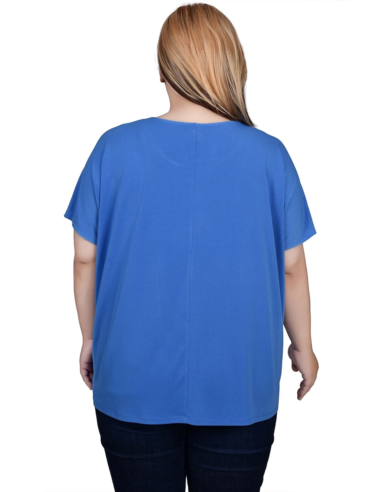 Short Sleeve Extended Sleeve Tunic Top - Plus