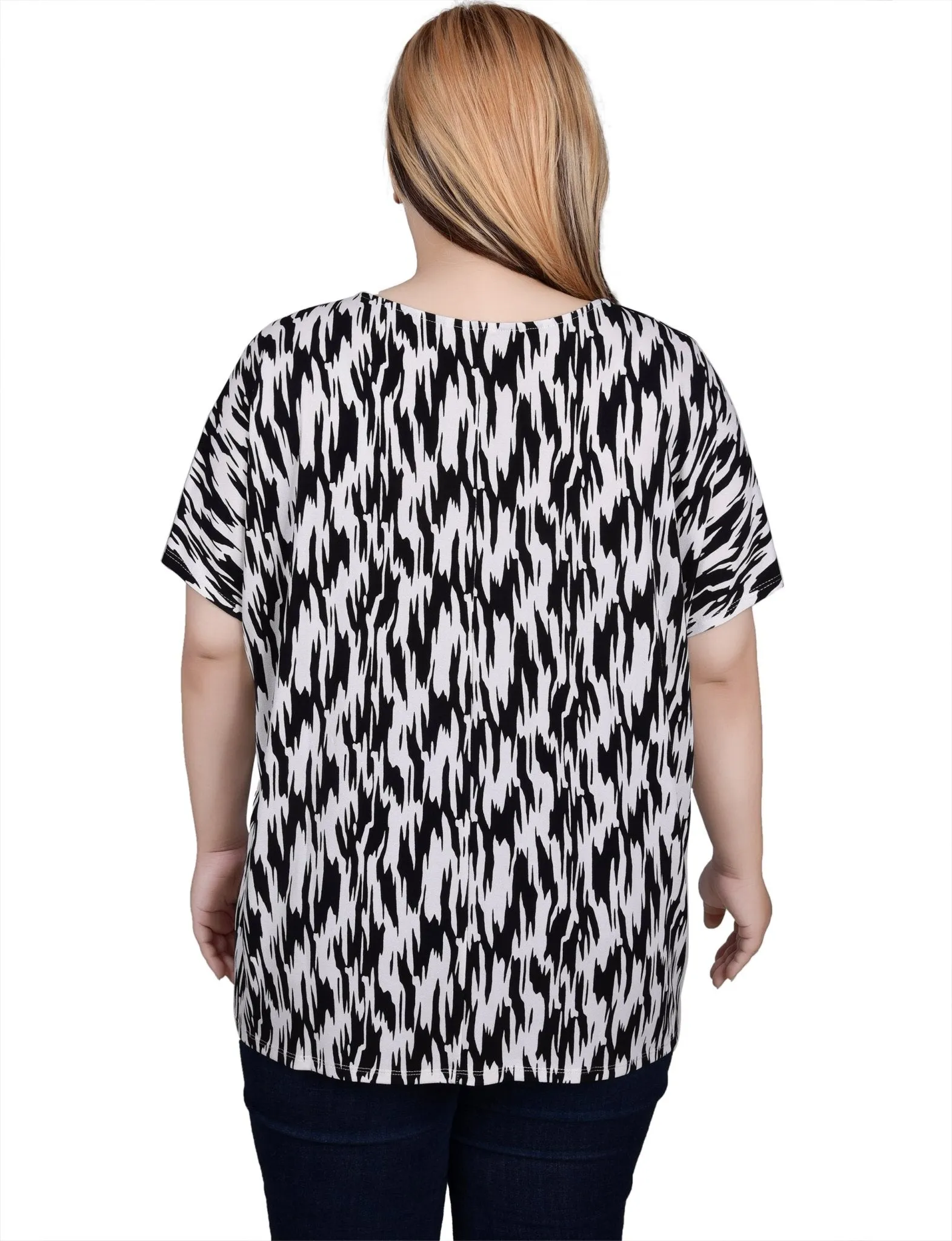 Short Sleeve Extended Sleeve Tunic Top - Plus